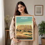 Ancient Merv - Turkmenistan - Travel Poster Vintage Style Wall Art Print