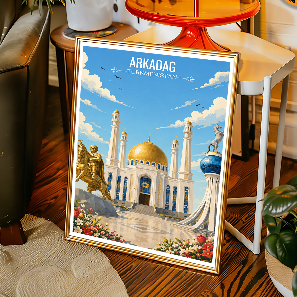 Arkadag - Turkmenistan - Travel Poster Vintage Style Wall Art Print