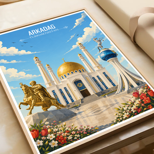 Arkadag - Turkmenistan - Travel Poster Vintage Style Wall Art Print - Art Print - Travel Art Poster