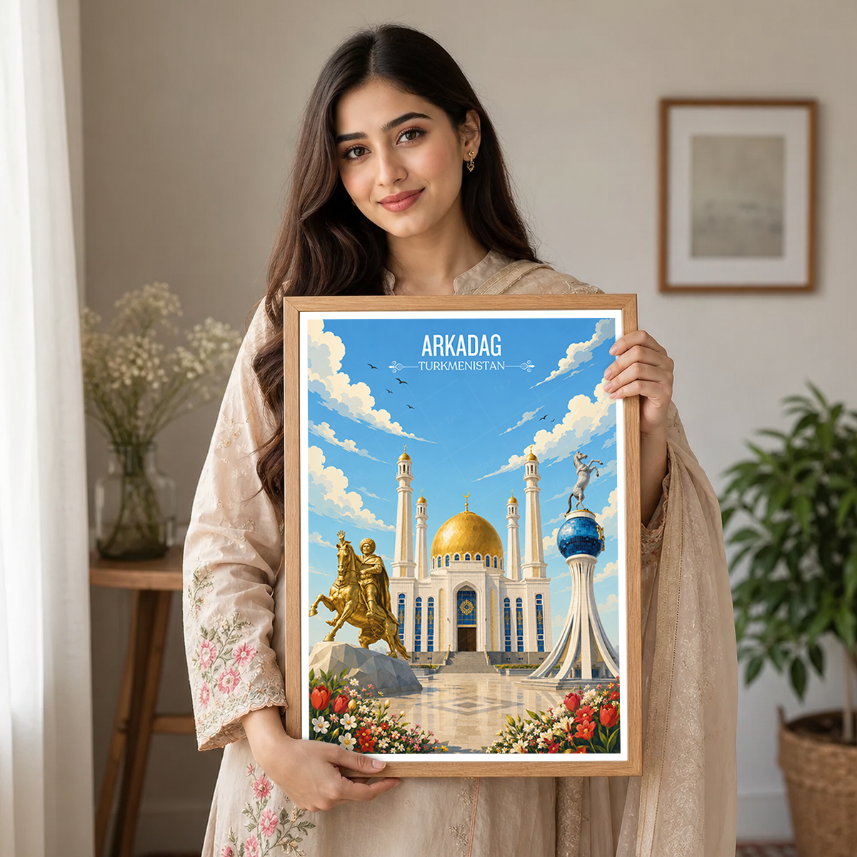 Arkadag - Turkmenistan - Travel Poster Vintage Style Wall Art Print