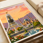 Ashgabat - Turkmenistan - Travel Poster Vintage Style Wall Art Print