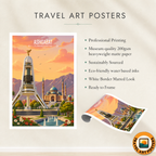 Ashgabat - Turkmenistan - Travel Poster Vintage Style Wall Art Print