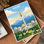 Ashgabat - Turkmenistan - Travel Poster Vintage Style Wall Art Print