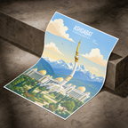Ashgabat - Turkmenistan - Travel Poster Vintage Style Wall Art Print