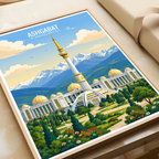 Ashgabat - Turkmenistan - Travel Poster Vintage Style Wall Art Print