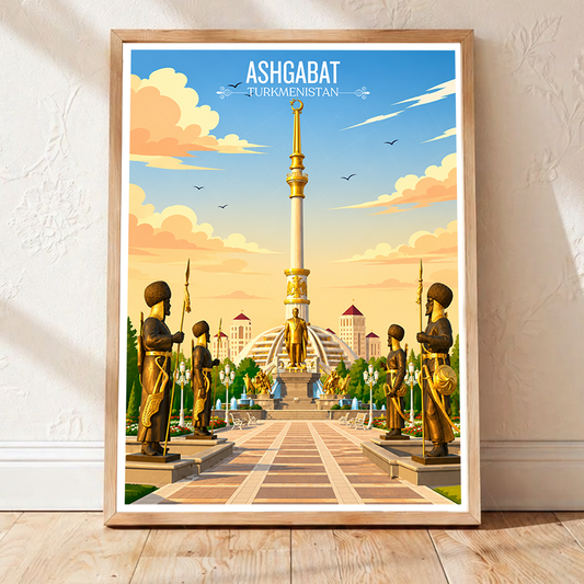Ashgabat - Turkmenistan - Travel Poster Vintage Style Wall Art Print - Art Print - Travel Art Poster