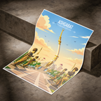 Ashgabat - Turkmenistan - Travel Poster Vintage Style Wall Art Print