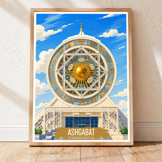 Ashgabat - Turkmenistan - Travel Poster Vintage Style Wall Art Print - Art Print - Travel Art Poster