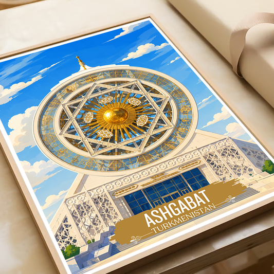 Ashgabat - Turkmenistan - Travel Poster Vintage Style Wall Art Print - Art Print - Travel Art Poster
