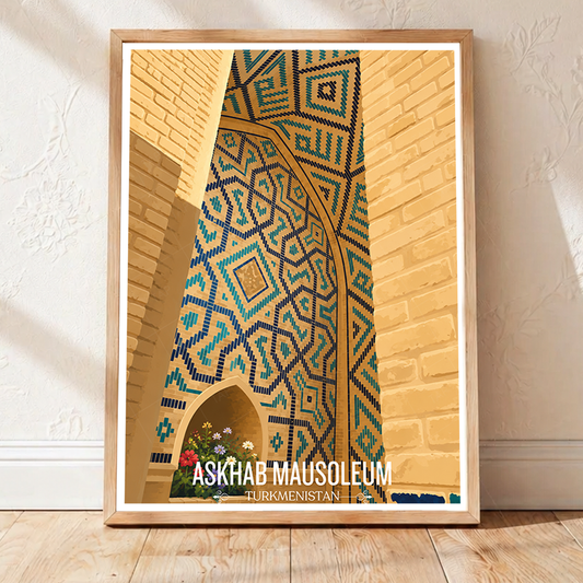 Askhab Masusoleum - Turkmenistan - Travel Poster Vintage Style Wall Art Print - Art Print - Travel Art Poster