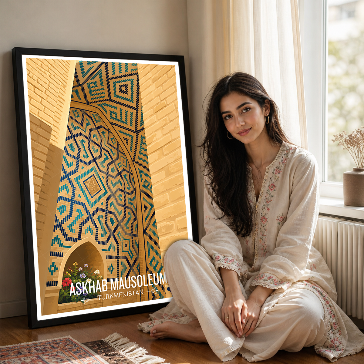 Askhab Masusoleum - Turkmenistan - Travel Poster Vintage Style Wall Art Print