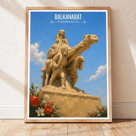 Balkanabat - Turkmenistan - Travel Poster Vintage Style Wall Art Print - Art Print - Travel Art Poster