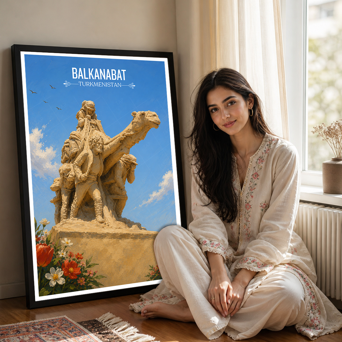 Balkanabat - Turkmenistan - Travel Poster Vintage Style Wall Art Print