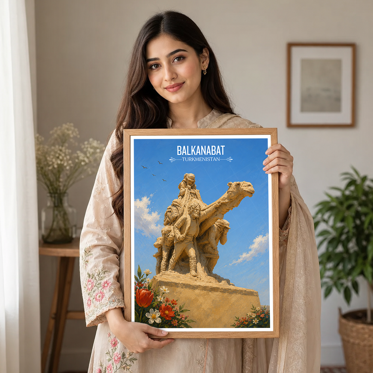 Balkanabat - Turkmenistan - Travel Poster Vintage Style Wall Art Print