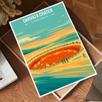Darvaza Crater - Turkmenistan - Travel Poster Vintage Style Wall Art Print