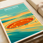Darvaza Crater - Turkmenistan - Travel Poster Vintage Style Wall Art Print