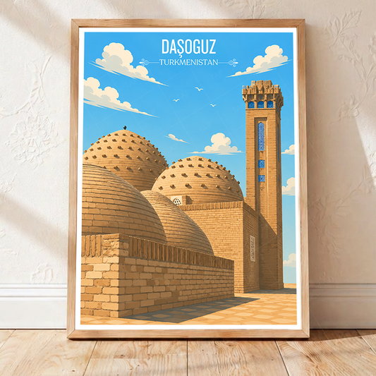 Daşoguz - Turkmenistan - Travel Poster Vintage Style Wall Art Print - Art Print - Travel Art Poster