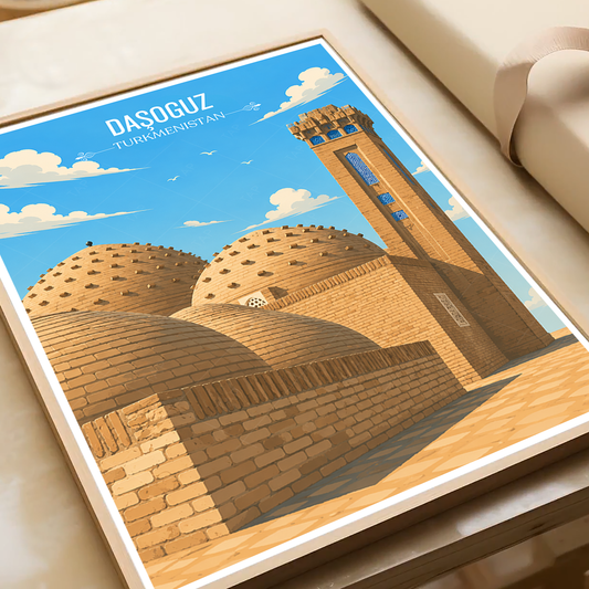 Daşoguz - Turkmenistan - Travel Poster Vintage Style Wall Art Print - Art Print - Travel Art Poster