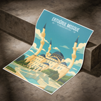 Ertugrul Mosque - Turkmenistan - Travel Poster Vintage Style Wall Art Print