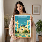 Ertugrul Mosque - Turkmenistan - Travel Poster Vintage Style Wall Art Print