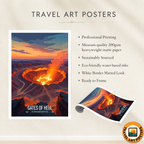 Gates of Hell - Turkmenistan - Travel Poster Vintage Style Wall Art Print