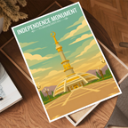 Independence Monument - Turkmenistan - Travel Poster Vintage Style Wall Art Print