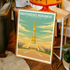 Independence Monument - Turkmenistan - Travel Poster Vintage Style Wall Art Print