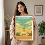Independence Monument - Turkmenistan - Travel Poster Vintage Style Wall Art Print