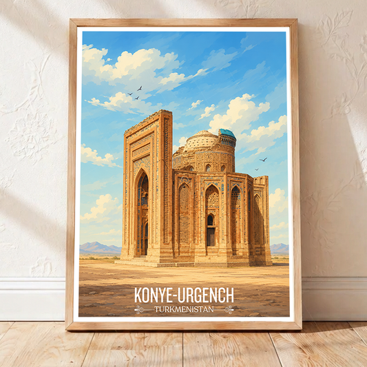 Konye-Urgench - Turkmenistan - Travel Poster Vintage Style Wall Art Print - Art Print - Travel Art Poster