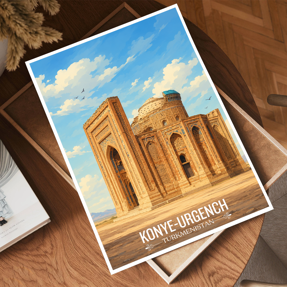 Konye-Urgench - Turkmenistan - Travel Poster Vintage Style Wall Art Print