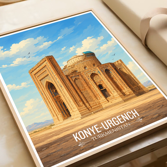 Konye-Urgench - Turkmenistan - Travel Poster Vintage Style Wall Art Print - Art Print - Travel Art Poster