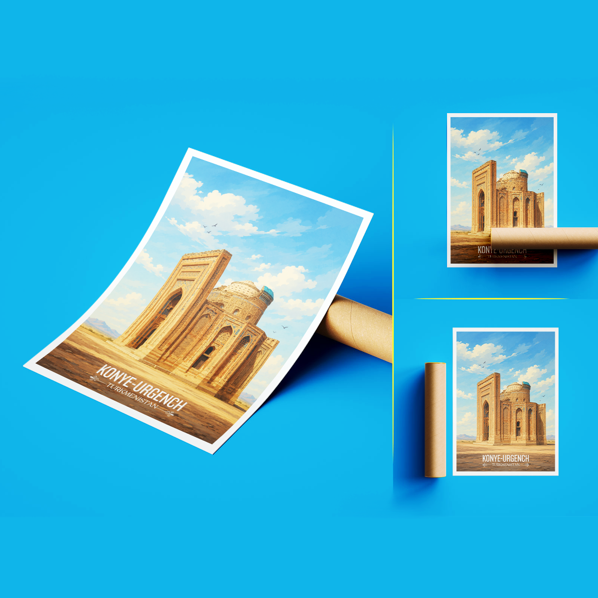 Konye-Urgench - Turkmenistan - Travel Poster Vintage Style Wall Art Print