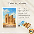 Konye-Urgench - Turkmenistan - Travel Poster Vintage Style Wall Art Print
