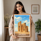 Konye-Urgench - Turkmenistan - Travel Poster Vintage Style Wall Art Print