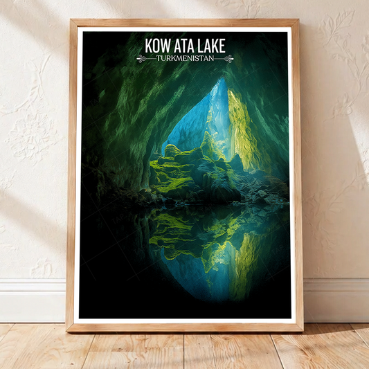 Kow Ata Underground Lake - Turkmenistan - Travel Poster Vintage Style Wall Art Print - Art Print - Travel Art Poster