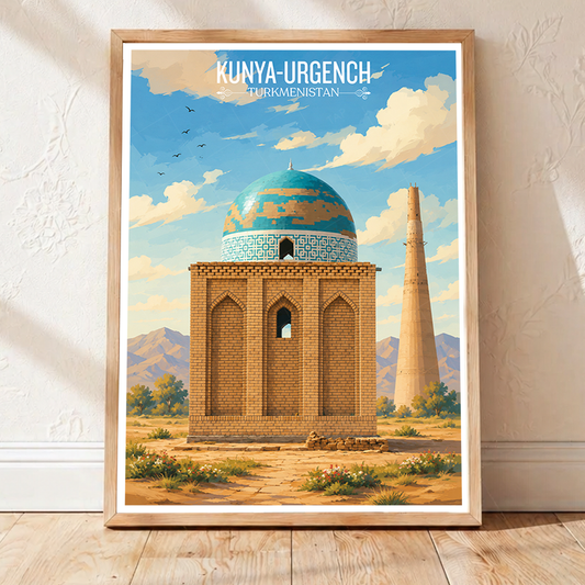 Kunya-Urgench - Turkmenistan - Travel Poster Vintage Style Wall Art Print - Art Print - Travel Art Poster