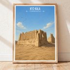 Kyz-Kala - Turkmenistan - Travel Poster Vintage Style Wall Art Print