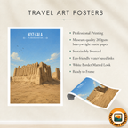 Kyz-Kala - Turkmenistan - Travel Poster Vintage Style Wall Art Print