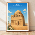 Merv - Turkmenistan - Travel Poster Vintage Style Wall Art Print