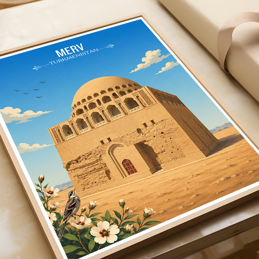 Merv - Turkmenistan - Travel Poster Vintage Style Wall Art Print - Art Print - Travel Art Poster