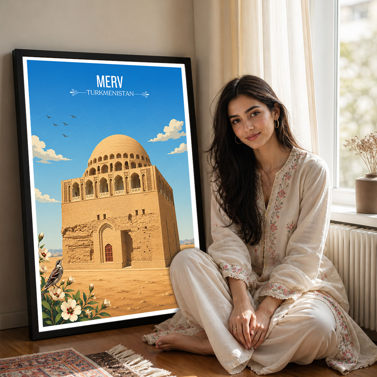 Merv - Turkmenistan - Travel Poster Vintage Style Wall Art Print
