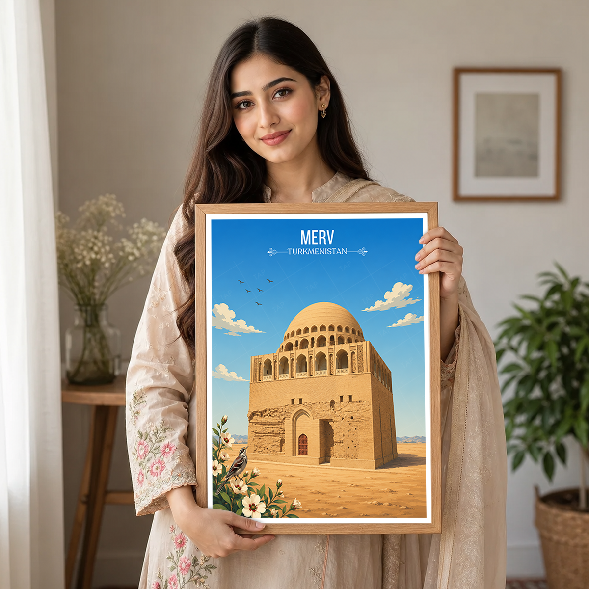 Merv - Turkmenistan - Travel Poster Vintage Style Wall Art Print