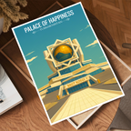 Palace of Happiness - Turkmenistan - Travel Poster Vintage Style Wall Art Print