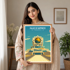 Palace of Happiness - Turkmenistan - Travel Poster Vintage Style Wall Art Print