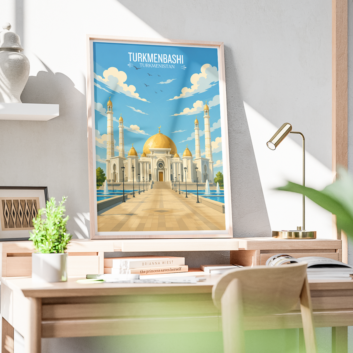Turkmenbashi - Turkmenistan - Travel Poster Vintage Style Wall Art Print