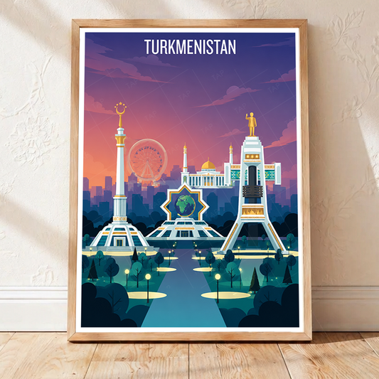 Turkmenistan - Travel Poster Vintage Style Wall Art Print - Art Print - Travel Art Poster