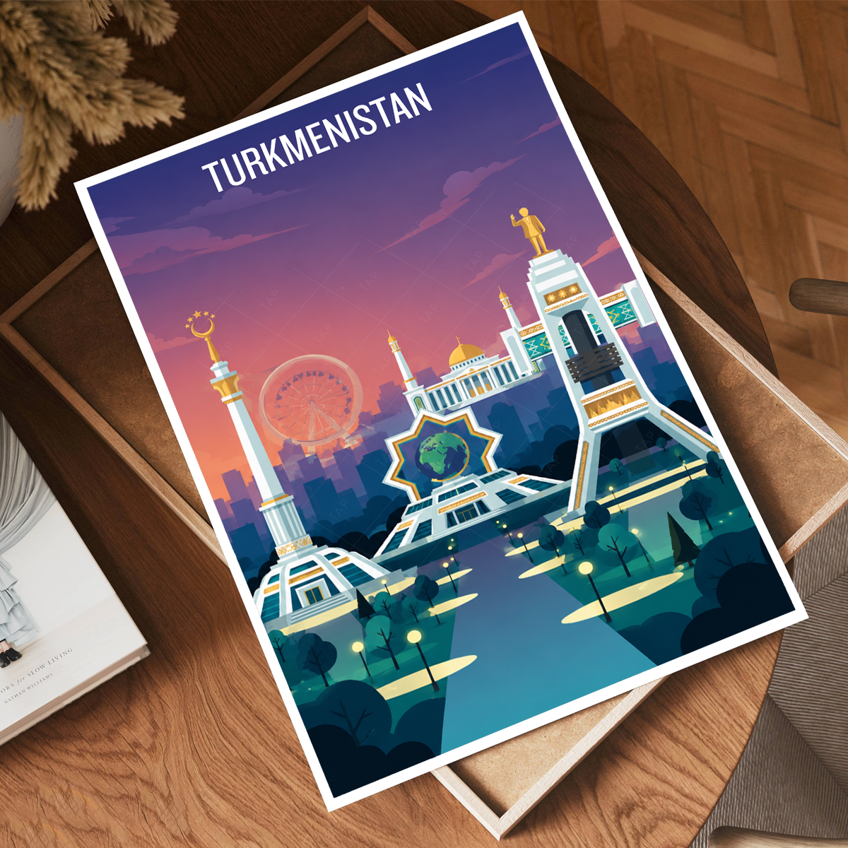 Turkmenistan - Travel Poster Vintage Style Wall Art Print