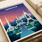Turkmenistan - Travel Poster Vintage Style Wall Art Print