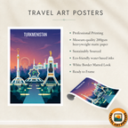 Turkmenistan - Travel Poster Vintage Style Wall Art Print