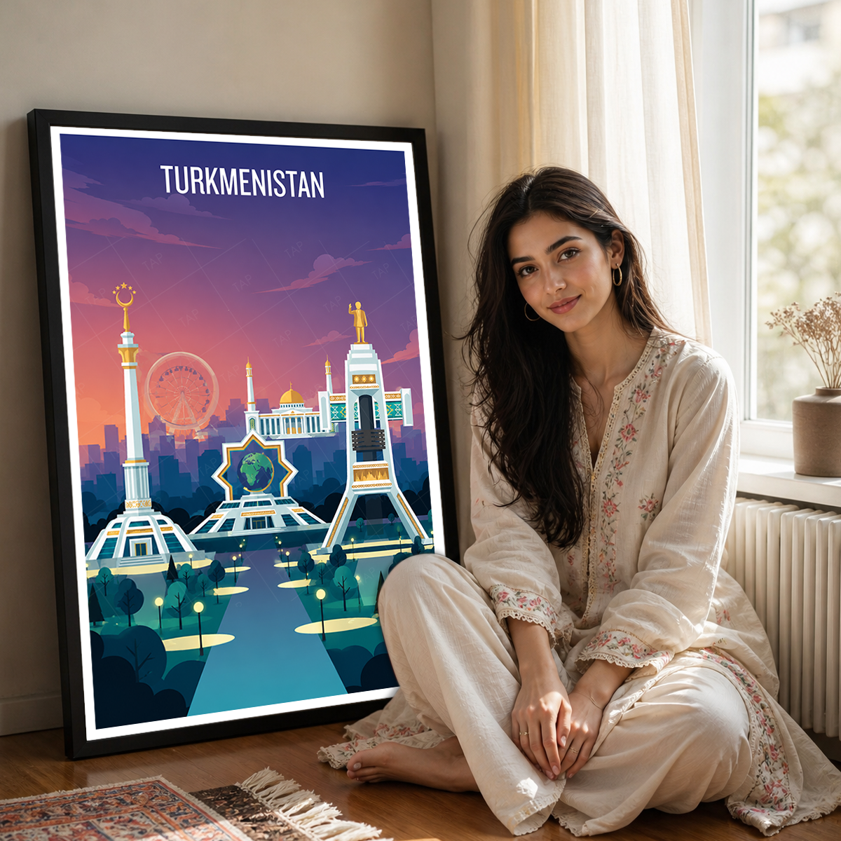 Turkmenistan - Travel Poster Vintage Style Wall Art Print